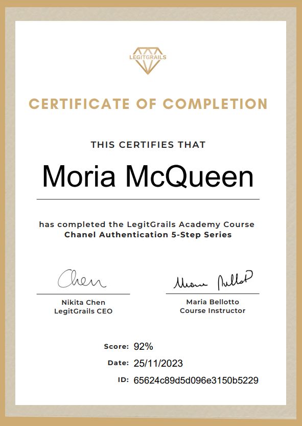 Chanel authentication